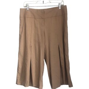 Y2K Bebe Linen Blend Culottes Wide Leg Gaucho Crop Pants A22